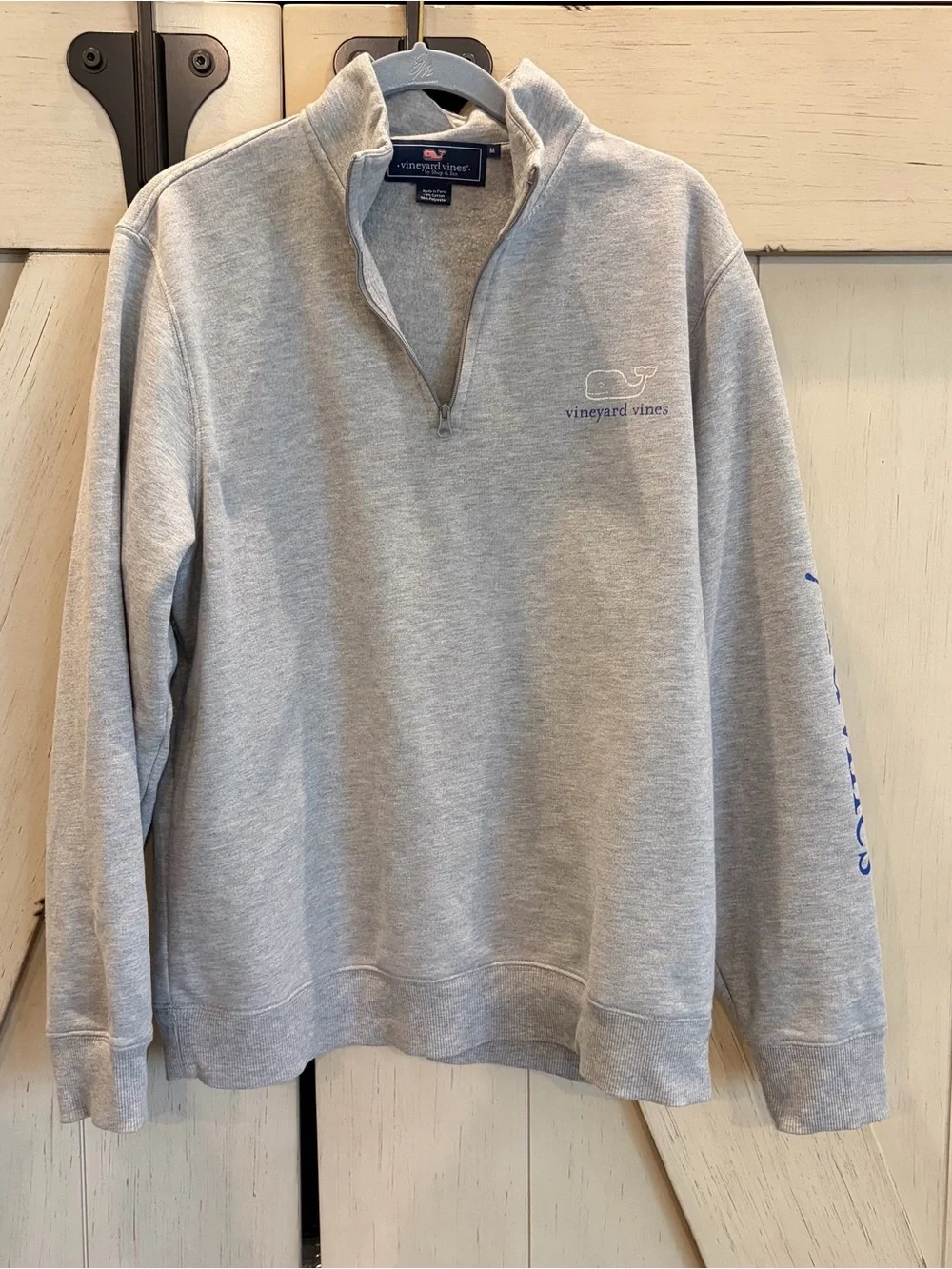 Vineyard Vines Men's Heather Gray Quarter Zip Pullover Sweatshirt Size Medium